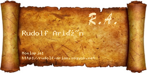 Rudolf Arián névjegykártya